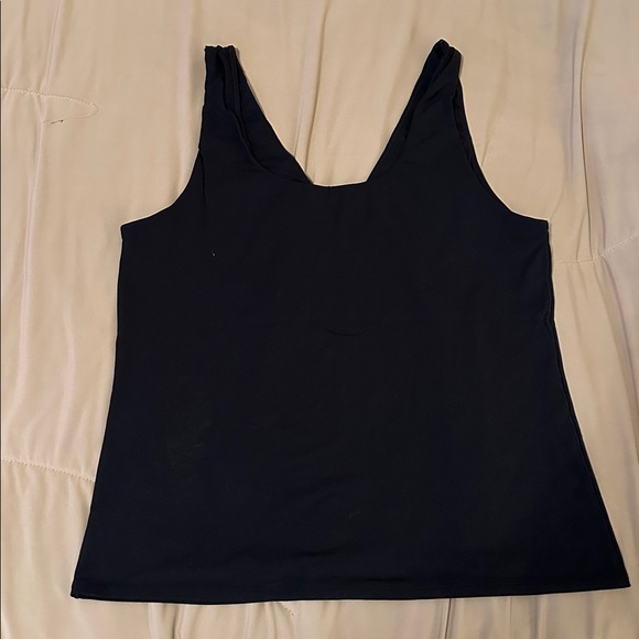 White House Black Market FORME All Ways Stretch Dual Neck Tank – Black – Size XL - Picture 4 of 5